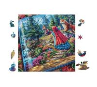 Le Petit Chaperon Rouge 100 Pièces Puzzle Famille en Carton Anti-Déchirure Difficulté Moyenne Jeu De Société Soirée Entre Amis Cadeau Noël Famille Pas Cher 28x28cm