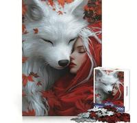 Le Petit Chaperon Rouge et Le Loup Blanc Puzzle de 1000 pièces pour Adultes Stimule la mémoire, apaise l'esprit Design créatif à Assembler Cadeau Original (38x52cm)