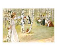 Le petit déjeuner à la campagne Poster de Carl Larsson 90 x 60 cm Beige Tableaux Décoration murale