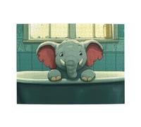 Le petit éléphant dans la baignoire Puzzle en bois de 500 pièces pour adultes - Puzzle stimulant pour jeu de taille 38,1 x 51,8 cm