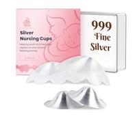 Le Petit Journey Original 999 Tasses d'allaitement en argent pur avec coussinets en silicone, protège-mamelons pour l'allaitement, essentiels pour nouveau-nés, protège-mamelons en argent pour