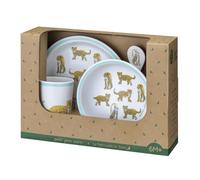 Le Petit Lucas du Tertre, Set de 5 Pièces, Coffret Repas Enfant, Les Jaguars, Mélamine, 27 x 19,5 x 9,5 cm, Cadeau de Naissance