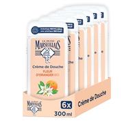 Le Petit Marseillais Crème de Douche Fleur d'Oranger Lot de 6x300ml | Extra Douce, 92% d'ingrédients d'origine naturelle, lot de 6x300ml