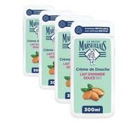 Le Petit Marseillais Crème de Douche Lait d’Amande Douce Bio, 300 ml (Lot de 4)