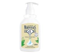 Le Petit Marseillais | Crème Lavante Mains Lait (flacon-pompe de 300 ml) - Savon mains liquide fabriqué à partir de lait végétal - 92 % d'origine naturelle et pH neutre pour la peau
