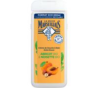 Le Petit Marseillais - Crème de Douche & Bain Extra Douce Abricot Bio & Noisette Bio (flacon de 650 ml) - Gel douche avec 92 % d'ingrédients d'origine naturelle - pH neutre pour la peau