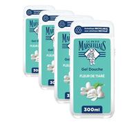 Le Petit Marseillais - Gel Douche Extra Doux Fleur de Tiaré (flacon de 300ml) - Formule vegan avec 92% d'ingrédients d'origine naturelle - Emballage recyclable, avec plastique recyclé (Lot de 4)