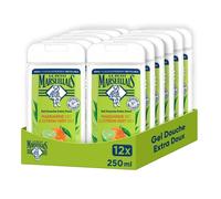 Le Petit Marseillais Gel Douche Extra Doux Mandarine Bio & Citron Vert Bio, Lot De 12x250ml ¿ 92 % D'ingrédients D'origine Natur