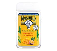 Le Petit Marseillais | Gel Douche Extra Doux Mangue Bio & Passion (flacon de 250 ml) - 92 % d'ingrédients d'origine naturelle - pH neutre pour la peau et sans colorant