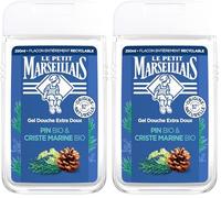 Le Petit Marseillais | Gel Douche Extra Doux Pin Bio & Criste Marine Bio (flacon de 250ml) - 92% d'ingrédients d'origine naturelle - Flacon entièrement recyclable (Lot de 2)