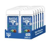 Le Petit Marseillais Gel Douche Extra Doux Pin Bio & Criste Marine Bio, Lot De 12x250ml ¿ 92 % D'ingrédients D'origine Naturelle