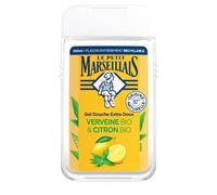Le Petit Marseillais | Gel Douche Extra Doux Verveine Bio & Citron Bio (flacon de 250 ml) - 92 % d'ingrédients d'origine naturelle - Édition limitée 40 ans