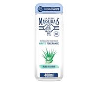 Le Petit Marseillais Gel Douche Haute Tolérance Aloe Vera Bio, 400 ml | Hydratant, Formule composée à 98% d'ingrédients d'origine naturelle, Pour tous types de peaux, même sensibles, Sans sulfate