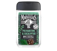 Le Petit Marseillais | Gel Douche Homme Pin Maritime & Eucalyptus (flacon de 250 ml) - Formule 4 en 1 corps, cheveux, visage & barbe - 92 % d'ingrédients d'origine naturelle et pH neutre