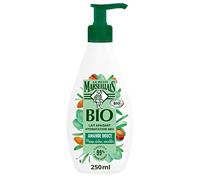 Le Petit Marseillais - Lait Apaisant Hydratation 48h Amande Douce Certifié BIO (flacon-pompe de 250 ml) - Lait corps peaux sèches et sensibles - Lait hydratant 99% d'ingrédients d'origine naturelle