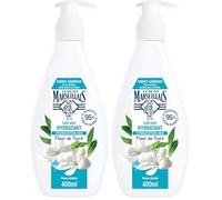 Le Petit Marseillais - Lait Soin Hydratant (Flacon-Pompe de 400 Ml) - Lait Corps pour Peaux Sèches - Lait Corporel Hydratation 48H à la Fleur de Tiaré (Lot de 2)