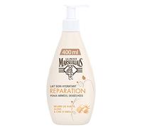 Le Petit Marseillais - Lait Soin Hydratant Réparation (flacon-pompe de 400 ml) - Lait corps pour peaux abîmées et desséchées - Lait corporel au beurre de karité, aloès et cire d'abeille