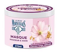Le Petit Marseillais - Masque Douceur et Soin Multi-Usage 4 en 1 Lait d'Amande et Lin Bio (Pot de 370 Ml) - Masque Cheveux sans Silicone - Soin pour Cheveux Longs et Délicats