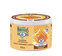 Le Petit Marseillais - Masque 4 en 1 Nutrition Miel de Provence et Karité Bio (Pot de 370 Ml) - Masque Capillaire pour Cheveux Secs et Cassants - Soin Cheveux sans Silicone 96% d'Origine Naturelle