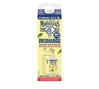 Le Petit Marseillais- Recharge Crème de Douche Extra Douce Lait de Vanille Bio (brique de 1 L)- Recharge gel douche avec 92 % d'ingrédients d'origine naturelle- pH neutre pour la peau et sans colorant