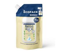 Le Petit Marseillais - Recharge Crème de Douche Extra Douce Lait (écopack de 500 ml) - Gel douche avec 92% d'ingrédients d'origine naturelle - pH neutre pour la peau et sans colorant