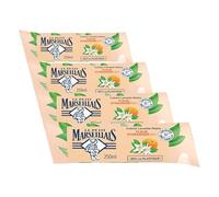 Le Petit Marseillais | Recharge Crème Lavante Mains Fleur d'Oranger Bio (berlingot de 250 ml) - Savon liquide avec 92% d'ingrédients d'origine naturelle - Emballage avec -80% de plastique* (Lot de 4)