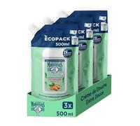 Le Petit Marseillais® | Recharge Extra Douce Crème de Douche Lait d'Amande Douce Bio (Écopack de 500ml) - Rechargez 2 fois votre Crème de Douche - 92% d'ingrédients d'origine naturelle. (Lot de 3)