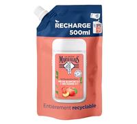 Le Petit Marseillais Recharge Gel Douche Pêche Blanche Nectarine, 500 ml | Bio, Extra Doux, Formule composée à 92% d'ingrédients d'origine naturelle, pH neutre pour la peau et sans colorant