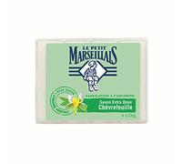 Le Petit Marseillais Savon Solide Chèvrefeuille - Action Antibactérienne - 4x100g - Lot de 5