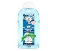 Le Petit Marseillais - Shampooing Anti-Pelliculaire Menthe Bio & Huiles Essentielles (flacon de 250 ml) - Shampoing sans silicone pour cheveux sujets aux pellicules - 97 % d'origine naturelle