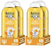 Le Petit Marseillais - Shampooing Blond Ensoleillé (2 flacons de 300 ml) - Shampooing sans silicone pour cheveux blonds à châtain clairs - Idée cadeau beauté à 98% d'ingrédients d'origine naturelle