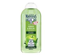 Le Petit Marseillais - Shampooing Force & Éclat Pomme & Olivier Bio (300 ml) - Shampoing sans silicone pour cheveux normaux - 98% d'origine naturelle pour une brillance optimale