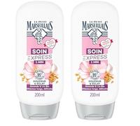 Le Petit Marseillais | Soin Express 1 Min Douceur & Éclat Amande & Lin Bio (flacon de 200 ml) - Après-shampooing pour cheveux longs et délicats - 95% d'ingrédients d'origine naturelle (Lot de 2)