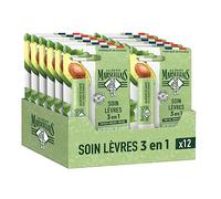 Le Petit Marseillais - Soin Lèvres 3 en 1 Beurre de Karité & Huile d’Avocat (12 tubes de 4,9 g) - Baume à lèvres avec 98 % d'ingrédients d'origine naturelle - Stick à lèvres fabriqué en France