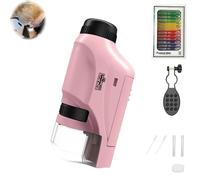 Le Petit Microscope Marvin, Le miniscope Little Marvin, Le Microscope Portable pour Enfants, Le Mini Microscope pour Enfants, Le Mini Microscope Portable Portable, avec lumière LED (Rose)