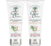 LE PETIT OLIVIER - Après-Shampooing Soin Douceur - Amande Douce & Crème De Riz - Démêle & Adoucit - Cheveux Normaux - Sans Silicone - Fabriqué en France - 200 ml (Lot de 2)