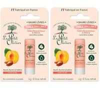 LE PETIT OLIVIER - Baume Lèvres Soin & Brillance - Huile D'Amande Douce et Abricot - Nourrit, Illumine & Sublime - Lèvres Sèches - Huiles 100% Végétales & Beurre de Karité - Fabriqué en France - 4 g