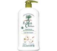 LE PETIT OLIVIER - Crème Douche Extra Douce & Hydratante - Lait De Coton - Pour Toute La Famille - PH Neutre Pour La Peau - Sans Savon, Sans Colorant - Fabriqué En France - 750 ml
