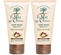 LE PETIT OLIVIER - Crème Mains Réparatrice - Beurre De Karité - Soulage, Répare & Hydrate - Peaux Très Sèches - 98% D'Origine Naturelle - Sans Silicone - Fabriqué en France - 75 ml (Lot de 2)