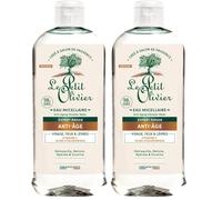 LE PETIT OLIVIER - Eau Micellaire Anti-âge - Vitamine C & Acide Hyaluronique - Démaquille, Nettoie, Hydrate & Illumine - Tous Types de Peaux - 98% D'Origine Naturelle - Fabriqué en France - 400ml