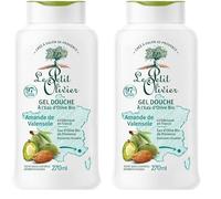 LE PETIT OLIVIER - Gel Douche - Eau d'Olive Bio & Amande de Valensole - PH Neutre Pour La Peau - 97% D'Origine Naturelle - Sans Savon, Sans Colorant - Fabriqué En France - 270 ml (Lot de 2)