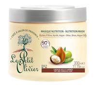 LE PETIT OLIVIER - Masque Soin Nutrition - Huiles d'Olive, Karité, Argan - Démêle, Nourrit & Répare - Cheveux Secs et Abîmés - Sans Silicone - Fabriqué en France - 330 ml