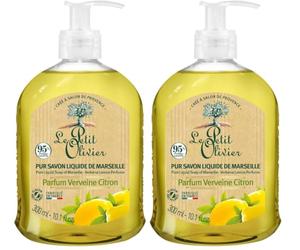 LE PETIT OLIVIER Savon liquide de Marseille verveine et citron, 300 ml (Lot de 2)