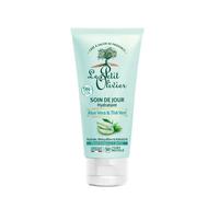 LE PETIT OLIVIER - Soin De Jour - Hydratant - Aloe Vera & Thé Vert - Peaux Normales à Mixtes - 98% D'Origine Naturelle - Sans Silicone - Fabriqué en France - 50 ml