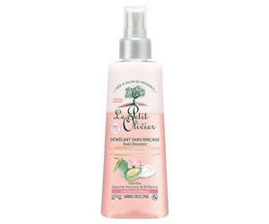 LE PETIT OLIVIER Spray Démêlant Sans Rinçage Soin Douceur 150ml | Amande Douce & Crème de Riz, Démêle, Apporte Douceur & Brillance, Cheveux Normaux, Sans Silicone, Fabriqué en France