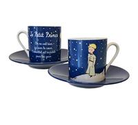 LE PETIT PRINCE 525512 Set 2 Tasses Lpp Nuit Etoilée DS Boite, Céramique, Bleu Marine, 5 cm, 10 x 6 x 14 cm