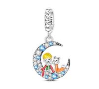 Le petit prince et le renard, accessoire de bracelet à breloques en argent sterling 925, compatible avec le collier bracelet pandora