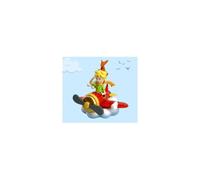 Plastoy Figurine Le Petit Prince et le Renard en Avion, M, Noir