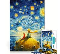 Le Petit Prince et Le Renard Puzzle de 1000 pièces pour Adolescents Jeu de réflexion Simple et Amusant Découpe précise Le Père Noël Fait Un vœu 38x26cm