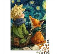 Le Petit Prince Puzzles en Bois 1000 Pièces Adultes Cadeaux d'anniversaire pour Family Games Jeux ÉduChatifs Décoration Intérieure Stress Relief Toy 1000pcs (75x50cm)